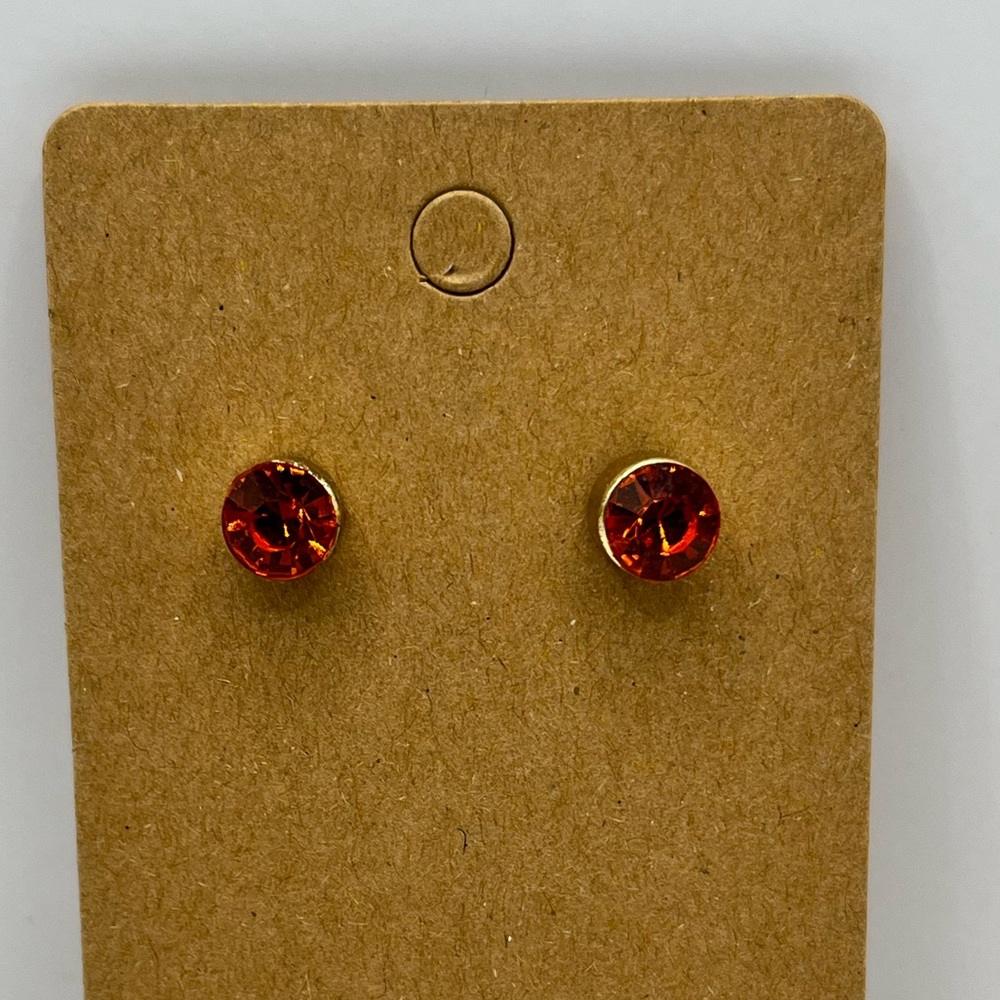 Orange looking stone stud earrings